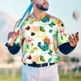 thumbnail image 5 of Lsque Floral Vintage Pattern Mens Polo Golf Shirts Funny Graphics Shorts Sleeve Button Shirts Baseball T-shirt-4X-Large, 5 of 7
