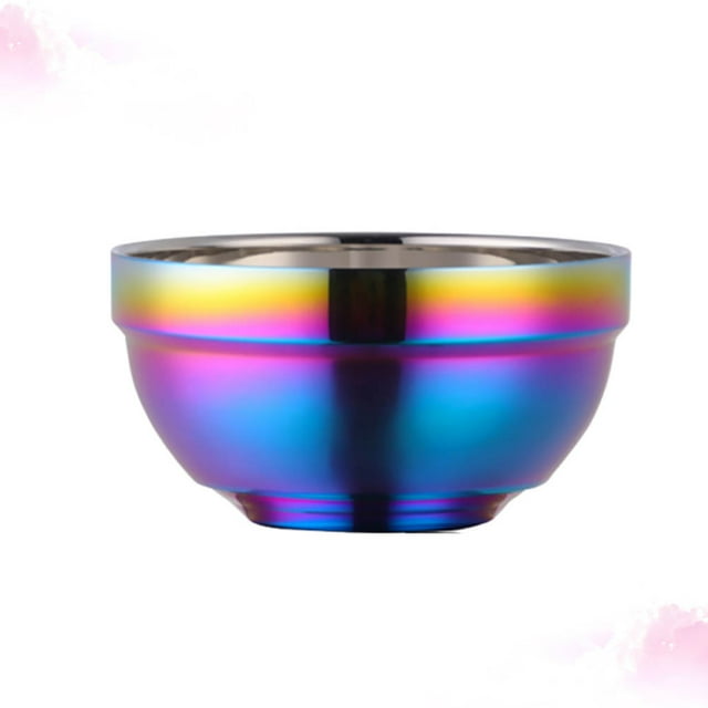 SHOWERORO Bol à Soupe en Acier Inoxydable Isolé Rond Antichute pour Ménage Adultes Multi 1 Ensemble