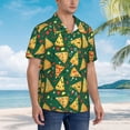 thumbnail image 3 of Balery Pizza Camisas hawaianas de manga corta para hombre, camisas playeras de corte holgado, camisas de vacaciones con botones,X-Large, 3 of 7
