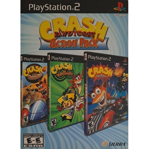 Restored Crash Bandicoot Action Pack (Sony PlayStation 2, 2007) (Refurbished)