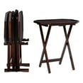 thumbnail image 1 of Bowery Hill Modern Wood Five Piece Tray Table Set in Espresso, 1 of 22