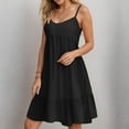 thumbnail image 4 of vigerkar Womens Summer Dresses 2025 V Neck Sleeveless Mini Babydoll Dress Casual Loose Swing Ruffled Tiered Beach Sundress Black, L, 4 of 8