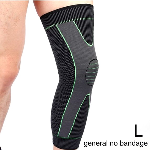 Nylon Outdoor Running Compression Sleeve Pad Arthritis Pain Relief Leg Warm Sleeve Knee Support Protector Knee Pads L GENERAL NO BANDAGE