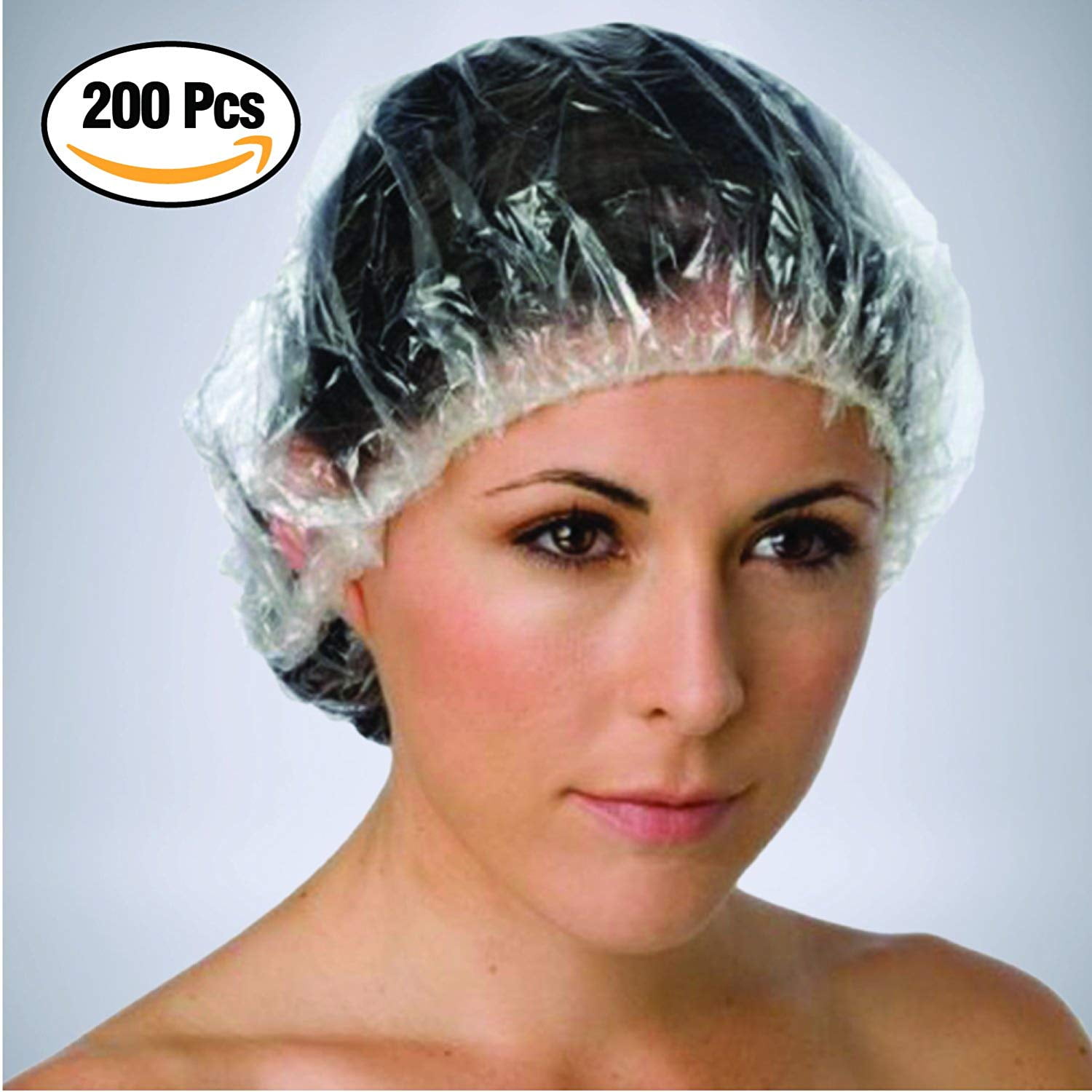 6 Pcs Vinyl Disposable Shower Hair Cap Stretchy Waterproof Bath Hat