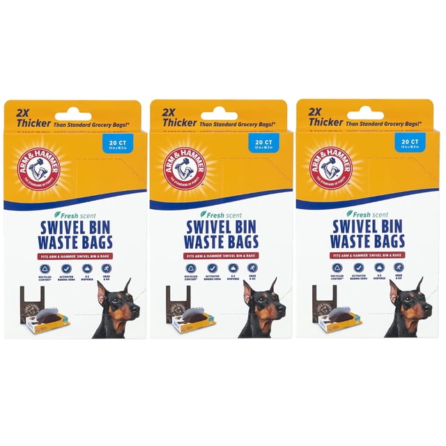 Paquete de 3 bolsas para basura Arm & Hammer con contenedor giratorio