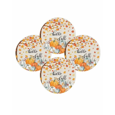 Fall Round Placemats Set of 4 Autumn Maple Leaves Place Mats Thanksgiving Woven Placemat Orange Pumpkin Hello Fall Linen Circle Braided Table Mat for Kitchen Dining Table Party Home Decor 15 Inch Fall Round Placemats Set of 4 Autumn Maple Leaves Place Mats Thanksgiving Woven Placemat Orange Pumpkin Hello Fall Linen Circle Braided Table Mat for Kitchen Dining Table Party Home Decor 15 Inch