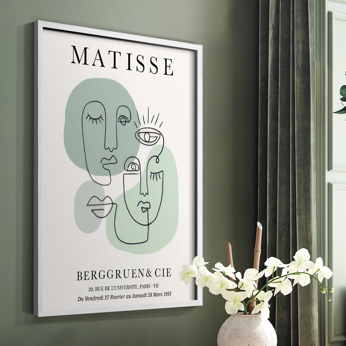 Matisse CLXXIX Framed Print in White Solid Wood 8 x 10 Framed Print