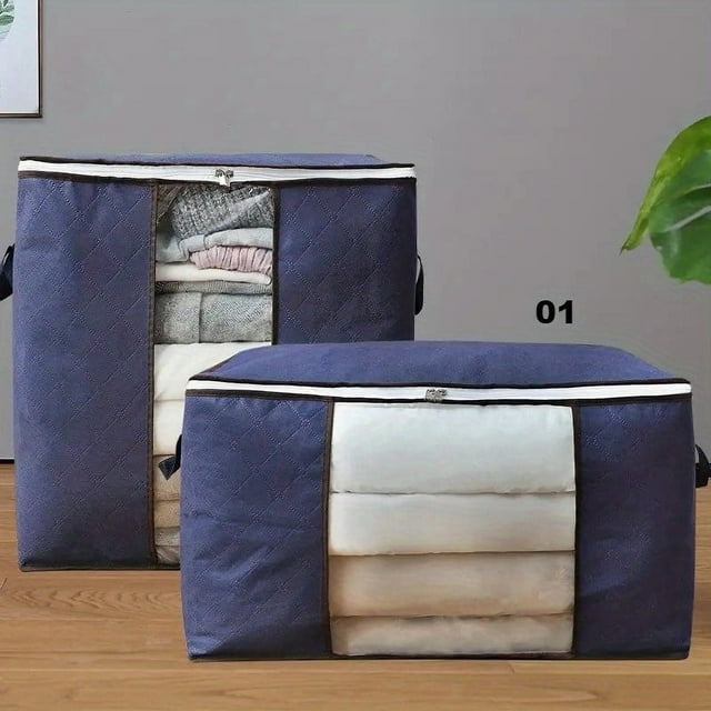 Organisez Votre Placard avec Ce Grand Sac de Rangement - Poignée Renforcée, Fenêtre Transparente