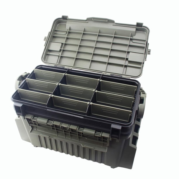Caja de aparejos de pesca Accesorios de pesca ligeros de gran capacidad (L Verde militar) Ndcxsfigh Para Estrenar