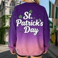 thumbnail image 6 of St. Patrick's Day Sweatshirt for Women Graphic Clover Ombre Print Long Sleeve Crewneck Loose Fit Festival Apparel Holiday Gift, 6 of 8
