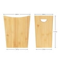 thumbnail image 2 of Bamboo Trash Can with Handle, 2 Gallon Small Rectangular Waste Basket for Bathroom, Office, Kitchen - Natural Rustic Decorative Bin, 2 of 6