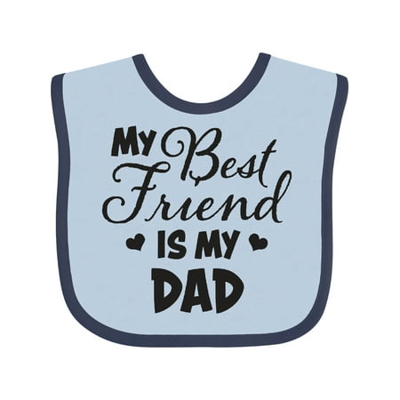 

Inktastic My Best Friend is My Dad with Hearts Gift Baby Boy or Baby Girl Bib