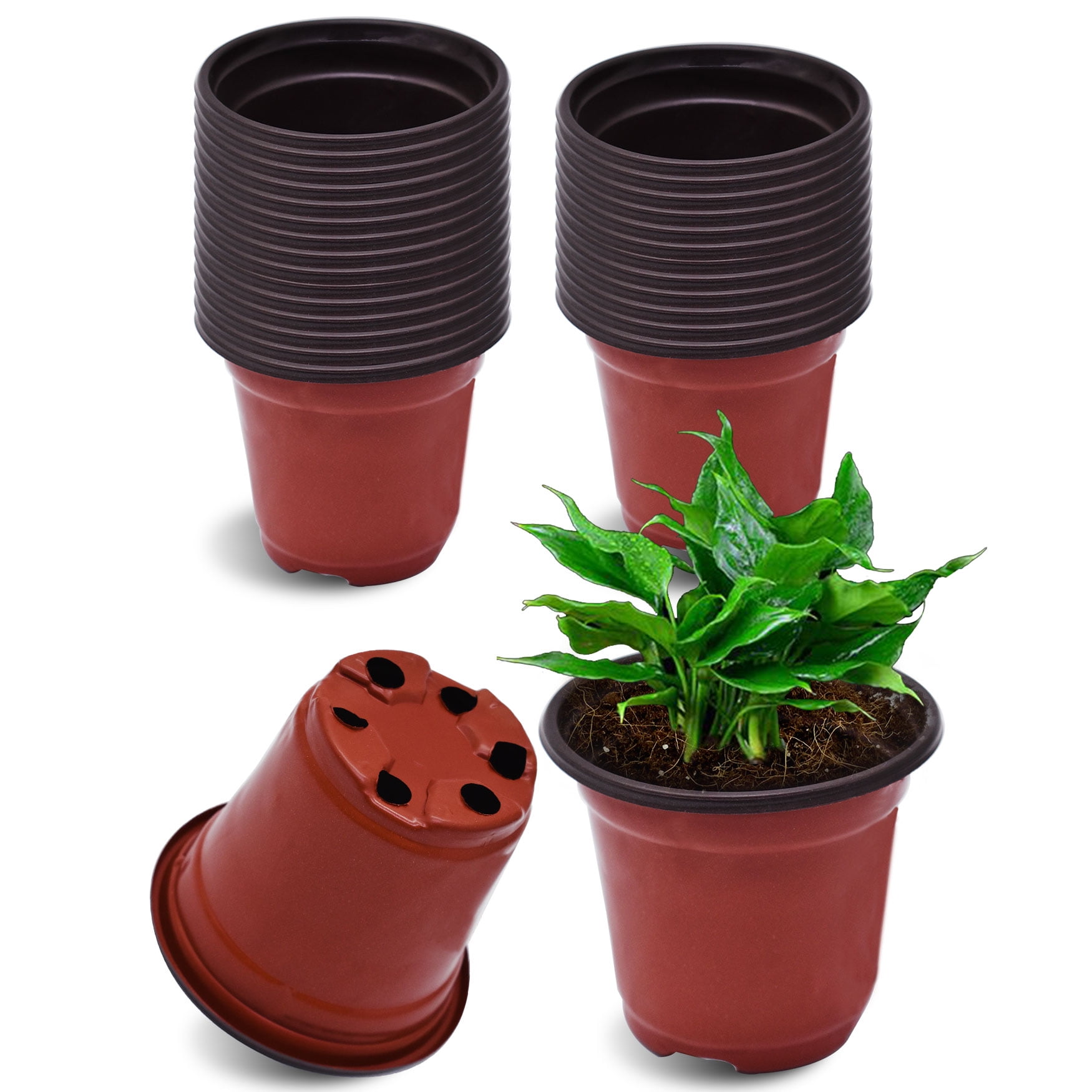 ALL-CARB NEW Plastic Plant Flower Pots Nursery Seedlings Pot Plant 100Pcs