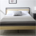 thumbnail image 5 of King Size Platform Bed Frame with Wood Headboard, Industrial Brown Metal & Wood Slat Bed Base, No Box Spring Needed, 5 of 5