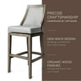 thumbnail image 3 of Maven Lane Vienna Bar Stool, Reclaimed Oak Finish, Ash Grey Upholstery, Set of 2, 3 of 6
