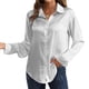 thumbnail image 3 of Blusas de Satén para Mujer, Camisas de Seda con Botones, Blusas Informales de Larga para Negocios Gris XXL, 3 of 7