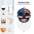 thumbnail image 6 of Disketp American Flag Skull Funny Coasters,4 Pcs Leather Coasters with Holder, Perfect Housewarming Hostess Gifts,Protect Furniture from Water Marks Scratch and Damage-Round Shape, 6 of 6