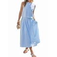 thumbnail image 3 of Womens 2 Piece Skirt Sets Summer Striped Sleeveless Tank Tops Midi Dress Vacation Outfits Matching Sets L, 3 of 7