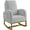 Light Gray, variant on Luku Upholstered Rocking Chair Nursery Accent Chair with Wood Legs and Side Pockets