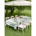 thumbnail image 3 of Outdoor Tablecloth with Umbrella Hole and Zipper, Green Eucalyptus Leaves Rectangle Table Cloth 60x84 Inch Waterproof Tablecloth, Summer Botanical Watercolor Daisy Picnic Table Cover for Patio, 3 of 7