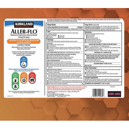 Kirkland Signature Aller-Flo 50mcg. Allergy Spray, 5 Bottles