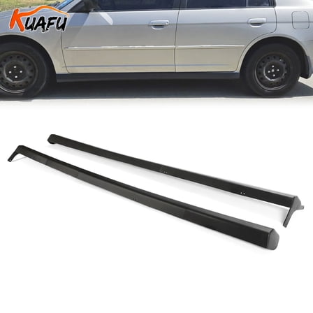 WaiRitoday 2PCs Compatible with Honda Civic Coupes Sedans 01-05 RS Style Side Skirts Pair-PP
