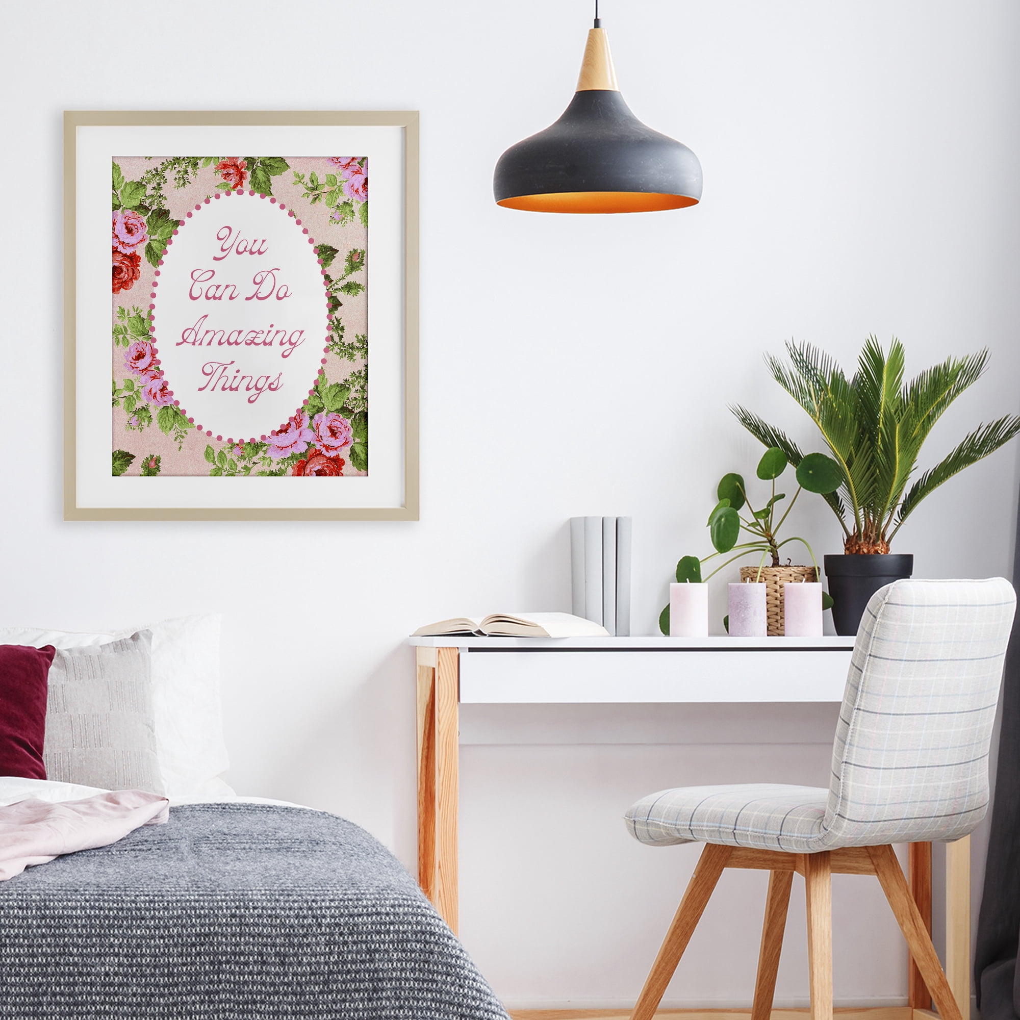 Stupell Industries You Can Do Amazing Things with Vintage Florals Birch Framed Print Under Glass, design by Lil' Rue