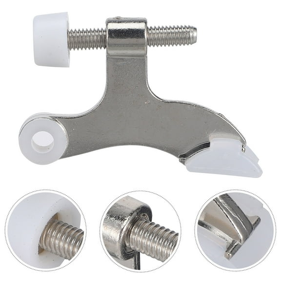 FOMIYES  2 Pcs Door Stop Door-mounted Stopper Retainer Catch Hinge Silver