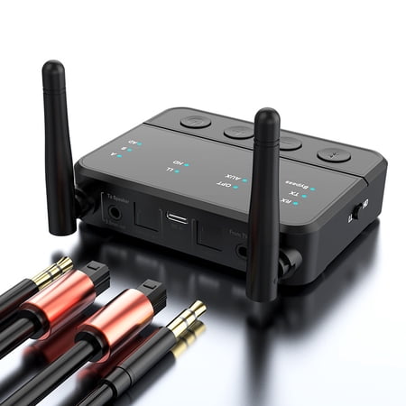 Bluetooth 5.3 Transmitter Receiver for TV Home Stereo BT Headphones, aptX Low Latency & HD Bluetooth Audio Adapter, Splitter for Wired & Wireless, Optical RCA AUX 3.5mm Inputs/Outputs