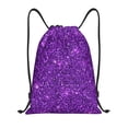 thumbnail image 1 of Saiise Purple Glitter Pattern Sports Drawstring Backpack - String Swim Gym Bag with Wet Proof Pocket for Women&Men-Medium, 1 of 6