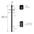 thumbnail image 2 of Black Traditional Outdoor Lamp Post with Cross Arm, Outlet, and Dusk to Dawn Sensor, Weather-Resistant, Direct Burial, 80 In. x 3 In., 2 of 13
