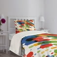 thumbnail image 3 of Ambesonne Art Quilted Bedspread Set 2 Pcs, Diagonal Geometric Vibrant, Twin Size, Multicolor, 3 of 5