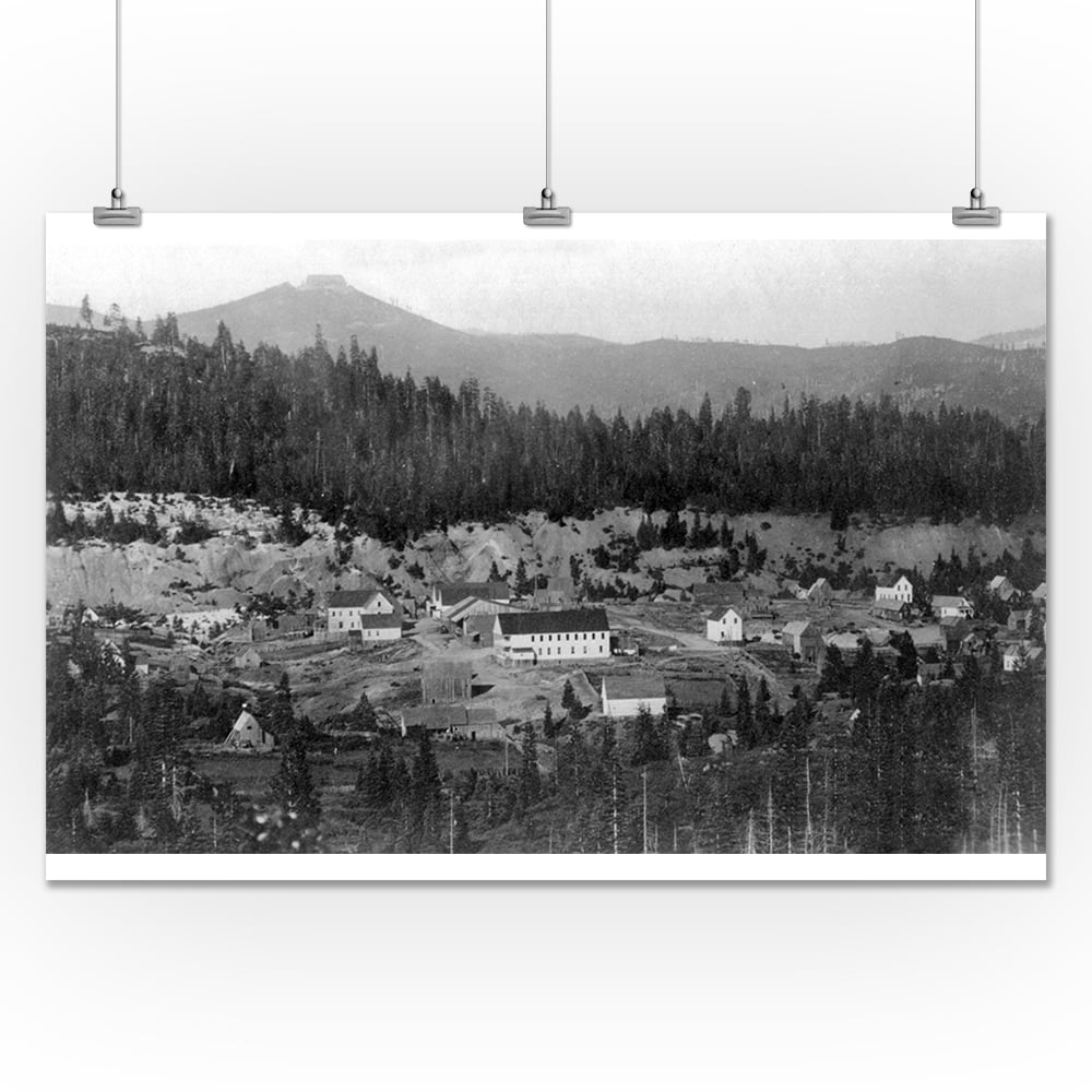 La Porte, California Aerial View of the City (24x36 Giclee Gallery