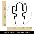 thumbnail image 2 of Cactus in Pot Outline Self-Inking Rubber Stamp Ink Stamper - Fuchsia Ink - Small 3/4 Inch, 2 of 7