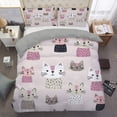 thumbnail image 2 of Ropa de cama Boho Cat, ropa de cama para niños pequeños, juego de funda nórdica infantil, regalo para amantes de los gatos,, 2 of 3