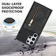 thumbnail image 3 of Dteck Case for Samsung Galaxy S22 Ultra, Zipper Card Holder for Women Wallet Case for Girls Cute Folio Flip Cute Slim Leather Wallet Back Magnetic Closure Phone Cases, Black, 3 of 8