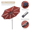 thumbnail image 3 of Yescom Parasol de Patio Solaire LED 9 Pieds 8 Nervures Pare-Soleil Extérieur Inclinable avec Manivelle, 3 of 10