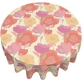 thumbnail image 3 of Round Table Cloth Abstract Pastel Boho Floral Table Cloths Waterproof Table Cover for Wedding Party Dining Holiday Banquet, 3 of 6