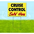thumbnail image 1 of Cruise Control Sold Here Yellow Cursive (18" x 24") Yard Sign, Includes Metal Step Stake, 1 of 6
