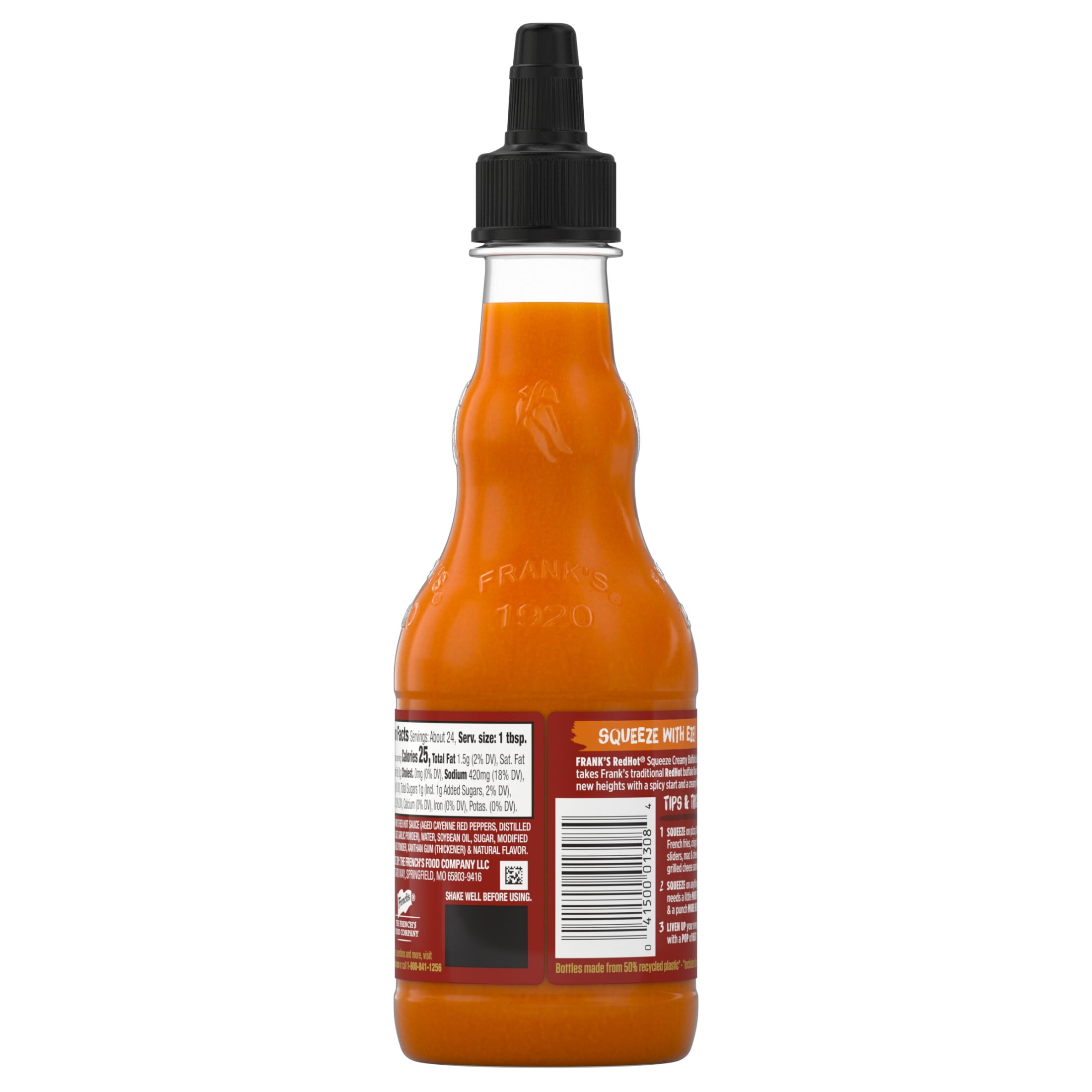 (3 pack) Frank's RedHot Creamy Buffalo Squeeze Hot Sauce, 12.0 fl oz