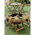 thumbnail image 5 of Outdoor Tablecloth with Umbrella Hole Zipper Black Bear Round Tablecloth 54" Waterproof Outside Table Cloth Vintage Animals Farmhouse Pine Brown Forest Patio Table Cover Tablecloths for Picnic Party, 5 of 8