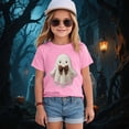 thumbnail image 2 of xaweyi Kids Halloween Graphic Tee Cute Ghost with Bow Short Sleeve Crew Neck Girls Shirt,Sizes 5-6 Years, 2 of 5