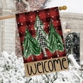 thumbnail image 3 of Welcome Red Buffalo Plaid Christmas Trees Garden Flag 28 x 40 Inch Vertical Double Sided Buffalo Plaid Red Holiday Yard Outside Xmas Decor House Flag, 3 of 6