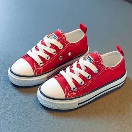 

Kids Walking Shoes Boys and Girls Low Top Canvas Slip On Sneakers