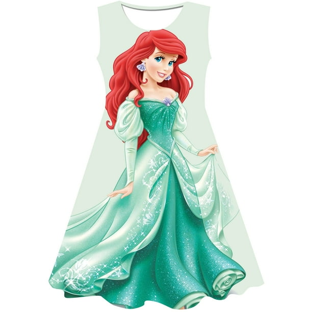 Vestido de ninas de Disney traje de cumpleanos hermosos vestidos de sirena elegantes disfraz de nina para ninos ropa de fiesta para ninas de 1 a 10 anos vestidos 6T Gao Jinjia