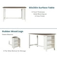 thumbnail image 3 of Rustic Farmhouse 5 Piece Dining Set Kitchen Table Set with 3-tier Shelf, Counter Height Table Set with Bar Table and Cushioned Chairs for 4 Persons Dining Room Table Set for Small Place, 3 of 9