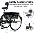 thumbnail image 4 of Jacgood Adjustable Seat Unisex Adults Tricycle, Black, 24", 4 of 8