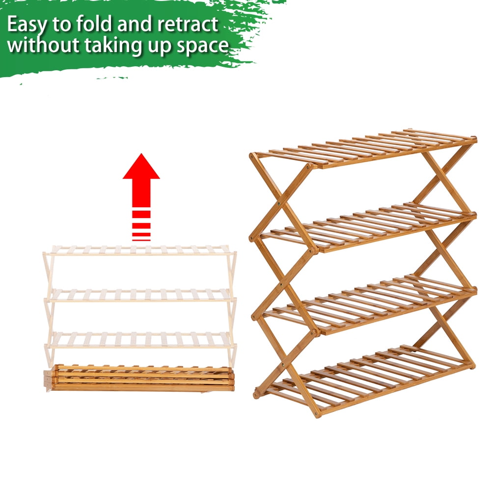 Kepooman 4-layer Foldable Flower Shelf/Plant Shelf/Wood Shelf, Multi-purpose Storage Shelf/Book Shelf, Garden Yard Terrace Balcony Bedroom, Natural Kepooman 4-layer Foldable Flower Shelf/Plant Shelf/Wood Shelf, Multi-purpose Storage Shelf/Book Shelf, Garden Yard Terrace Balcony Bedroom, Natural