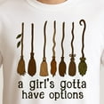 thumbnail image 3 of A Girl Gotta Have Options Retro Halloween Witches – T-Shirt / Hoodie / Sweatshirt – Fun Halloween Apparel – For Witches and, 3 of 6