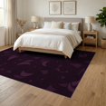 thumbnail image 3 of ODIKA 6'x9' Purple Deep Abstract Botanical Swirl Washable Area Rug Contemporary Motif with Flowing Leaf Non-Slip, Easy Care, for Family Room, Living Mater Bedroom, 3 of 7